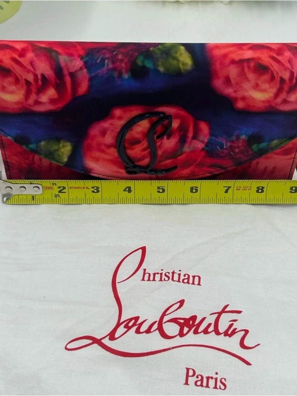 Christian Louboutin LOUBI 54 floral satin clutch/ Crossbody made in Italy